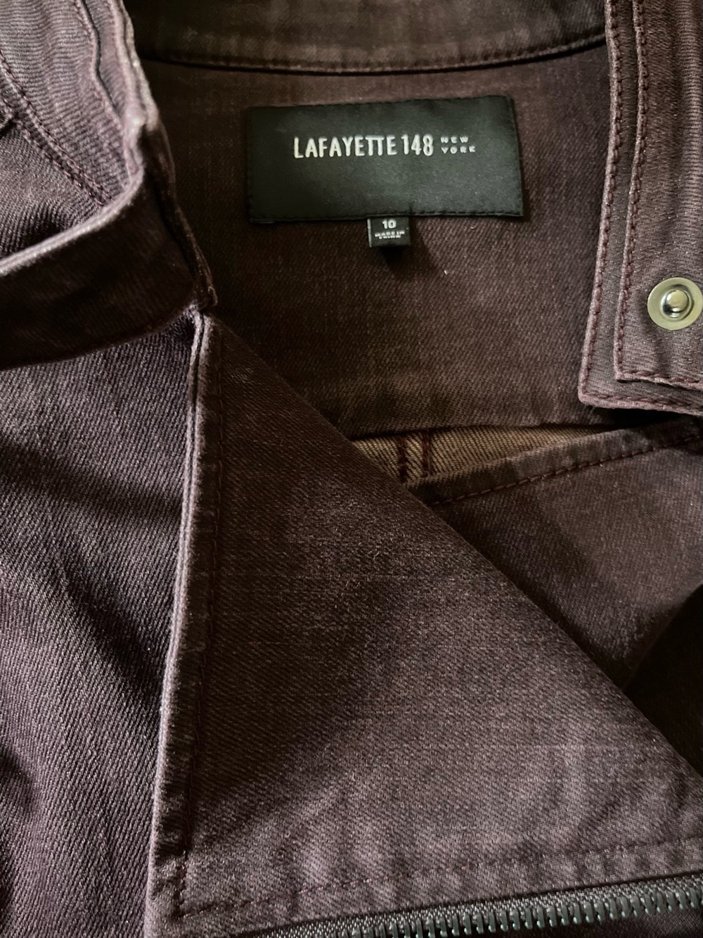 Lafayette 148 New York Plum Women's Biker Jacket